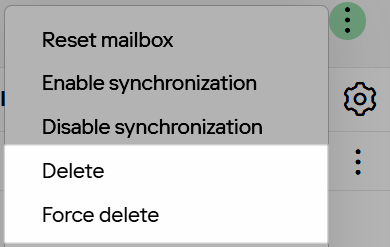 Mass Delete and Force delete options in the Actions menu for multiple users